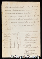 Harford, John Scandret: certificate of election to the Royal Society