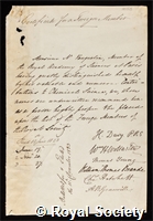 Vauquelin, Louis Nicholas: certificate of election to the Royal Society