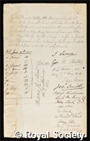 Maltby, Edward: certificate of election to the Royal Society