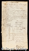 Webb, Philip Barker: certificate of election to the Royal Society
