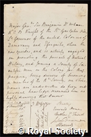 Urban, Sir Benjamin D': certificate of election to the Royal Society