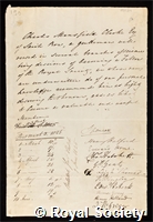 Clarke, Sir Charles Mansfield: certificate of election to the Royal Society