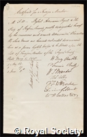 Bessel, Friedrich Wilhelm: certificate of election to the Royal Society