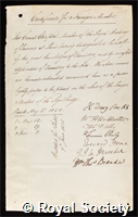 Chaptal, Jean Antoine Claude: certificate of election to the Royal Society