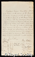 Franklin, James: certificate of election to the Royal Society
