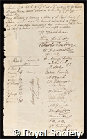 Lyell, Sir Charles: certificate of election to the Royal Society