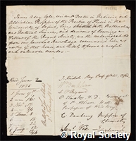 Ogle, James Adey: certificate of election to the Royal Society
