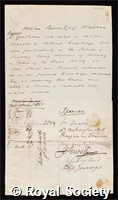 Pearson, Sir William Hyde: certificate of election to the Royal Society