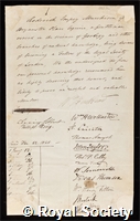 Murchison, Sir Roderick Impey: certificate of election to the Royal Society
