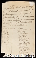 Copley, John Singleton, Baron Lyndhurst: certificate of election to the Royal Society