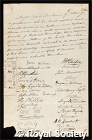 Denham, Dixon: certificate of election to the Royal Society
