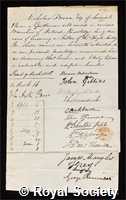 Brown, Nicholas: certificate of election to the Royal Society