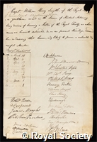 Smyth, William Henry: certificate of election to the Royal Society