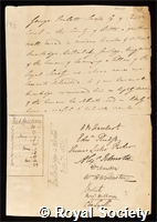 Scrope, George Julius Poulett: certificate of election to the Royal Society