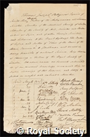 Pettigrew, Thomas Joseph: certificate of election to the Royal Society