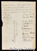Ampere, Andre-Marie: certificate of election to the Royal Society