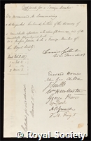 Sommering, Samuel Thomas: certificate of election to the Royal Society