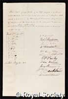 Miller, George: certificate of election to the Royal Society
