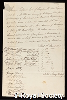 Telford, Thomas: certificate of election to the Royal Society