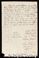 Hutchison, Alexander Copland: certificate of election to the Royal Society