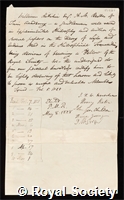 Ritchie, William: certificate of election to the Royal Society