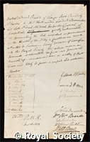Baird, Andrew: certificate of election to the Royal Society