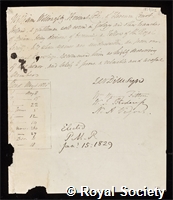 Cole, William Willoughby, 3rd Earl of Enniskillen: certificate of election to the Royal Society