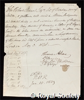 Steuart, John Robert: certificate of election to the Royal Society
