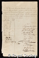 Crombie, Alexander: certificate of election to the Royal Society
