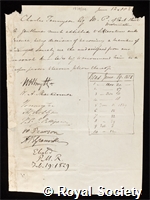 Tennyson D'Eyncourt, Charles: certificate of election to the Royal Society