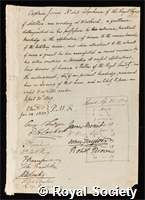 Colquhoun, James Nisbet: certificate of election to the Royal Society