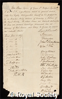 Shaw, John: certificate of election to the Royal Society