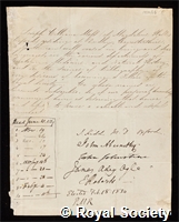 Moss, Joseph William: certificate of election to the Royal Society