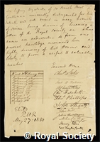 Wyatville, Sir Jeffrey: certificate of election to the Royal Society