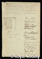 Brunel, Isambard Kingdom: certificate of election to the Royal Society