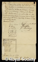 Gordon, Sir Henry Percy: certificate of election to the Royal Society