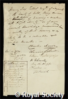 Talbot, William Henry Fox: certificate of election to the Royal Society