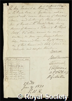 Roos, John Frederick Fitzgerald De: certificate of election to the Royal Society
