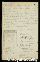 Morgan, Charles Octavius Swinnerton: certificate of election to the Royal Society