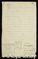 Lister, Joseph Jackson: certificate of election to the Royal Society