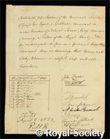 Stephens, Archibald John: certificate of election to the Royal Society