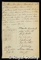 Churchill, Henry John Spencer: certificate of election to the Royal Society