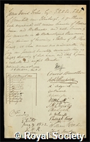 Forbes, James David: certificate of election to the Royal Society