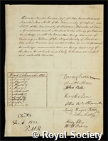 Cooper, Charles Purton: certificate of election to the Royal Society