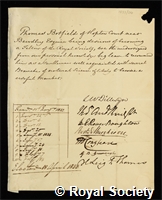 Botfield, Thomas: certificate of election to the Royal Society