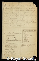 Nisbet-Hamilton, Robert Adam: certificate of election to the Royal Society