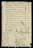 Chesney, Francis Rawdon: certificate of election to the Royal Society