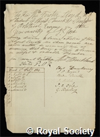 Lloyd, William Forster: certificate of election to the Royal Society