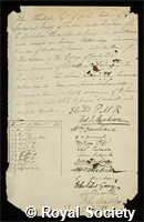 Phillips, John: certificate of election to the Royal Society