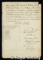 Thornton, Henry Sykes: certificate of election to the Royal Society